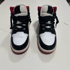 Nike Jordan Kids Black, White, and Red Sneakers